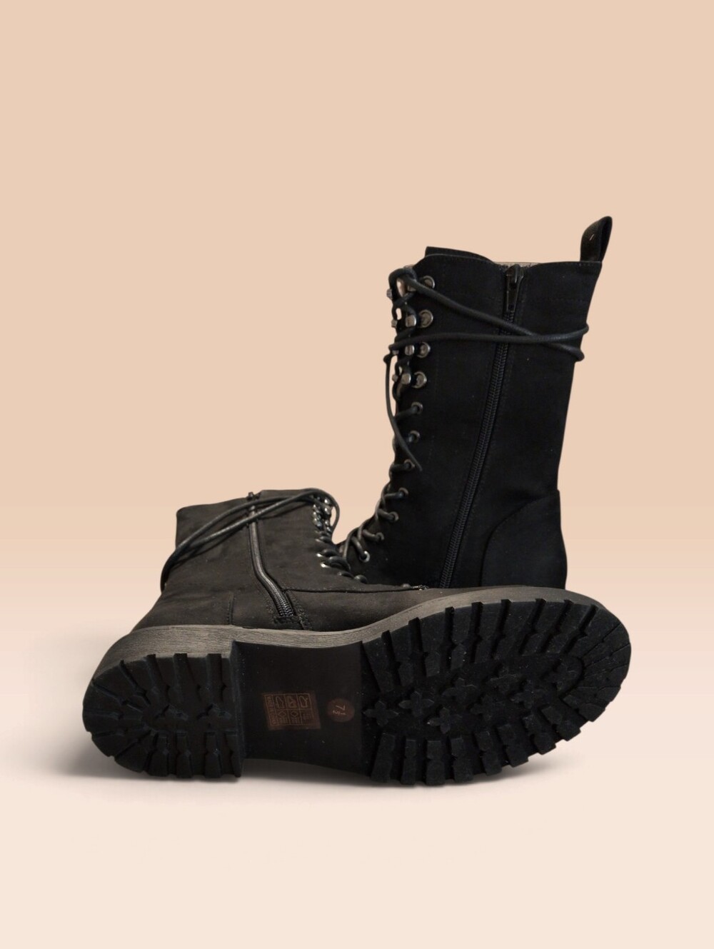 Journey Collection Cadee Black Lace Up Boots Size 7.5